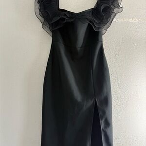 Black Sleeveless Sheath Dress with Square Neck